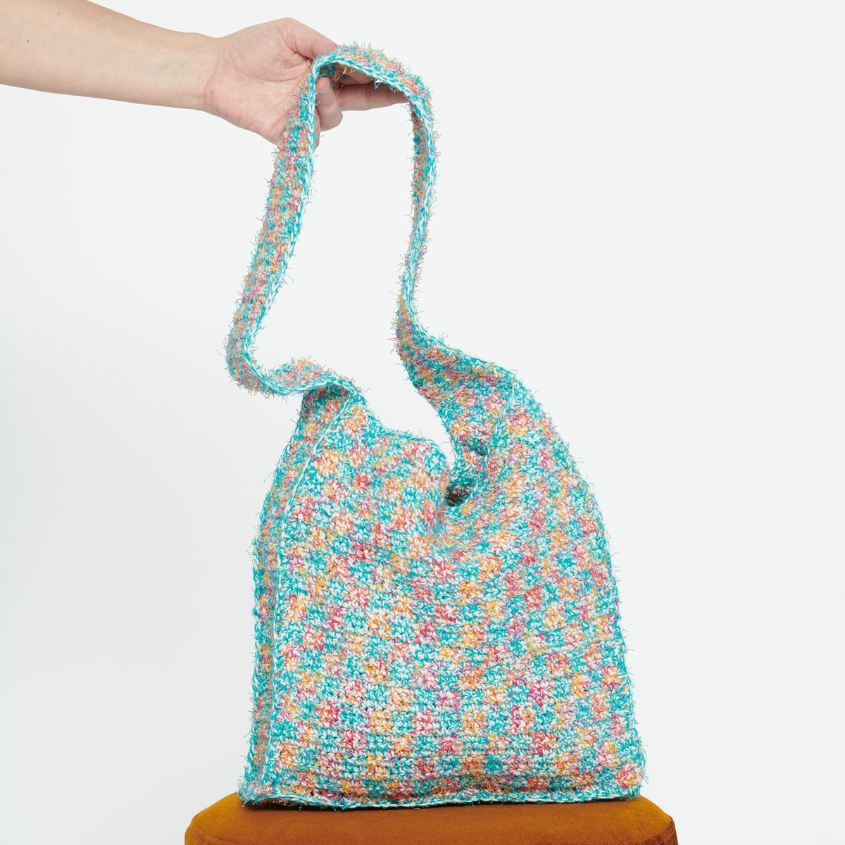 Crochet Bag made in Caron Coconut Cakes Yarn