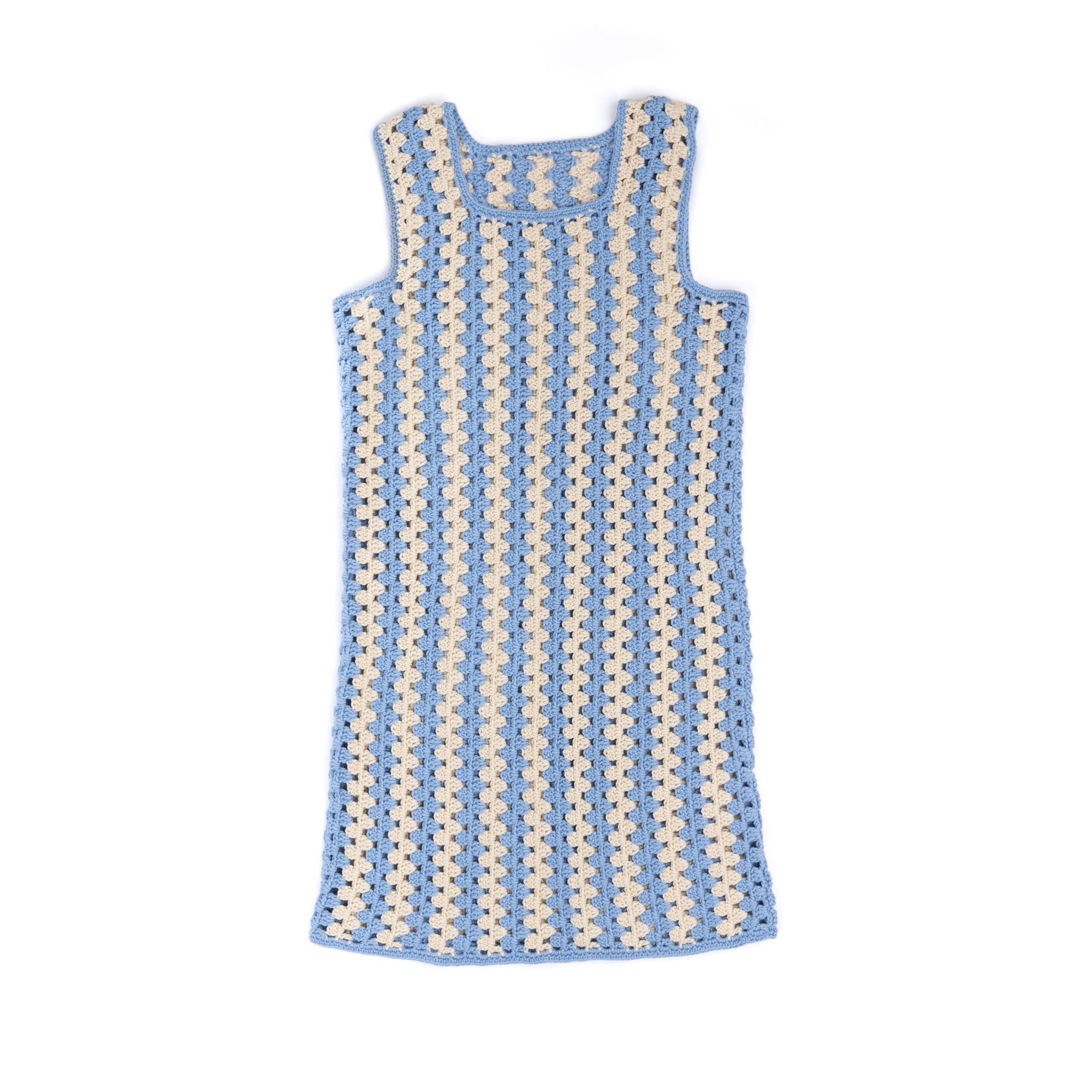 Free Easy Caron Crochet Granny Stripes Tank Dress Pattern