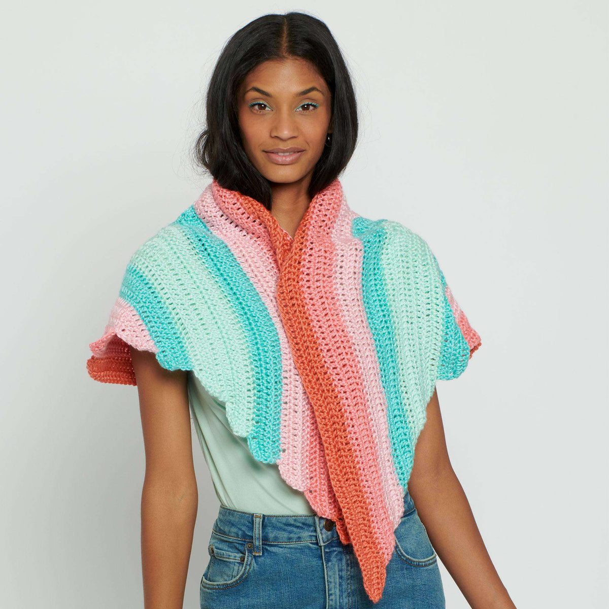 Crochet Shawl made in Caron Simply Soft Yarn