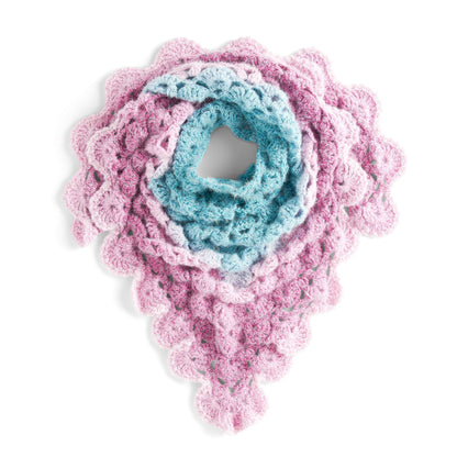 Caron Fading Shells Crochet Shawl Crochet Shawl made in Caron Colorama Halo Perfect Phasing Yarn