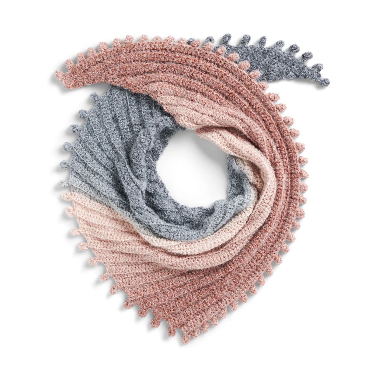 Crochet Shawl made in Caron Colorama Halo Perfect Phasing Yarn