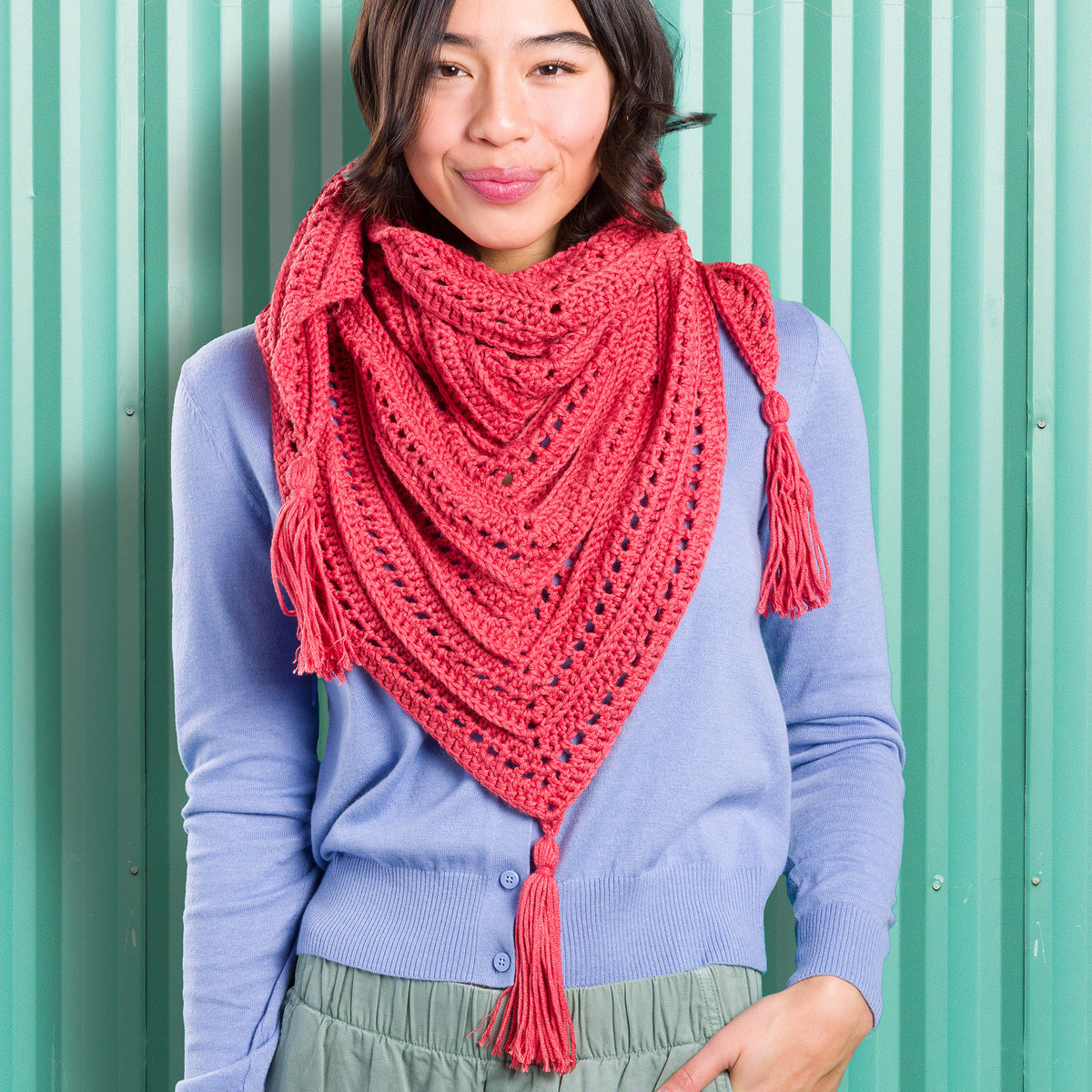 Crochet Shawl made in Caron Yarn