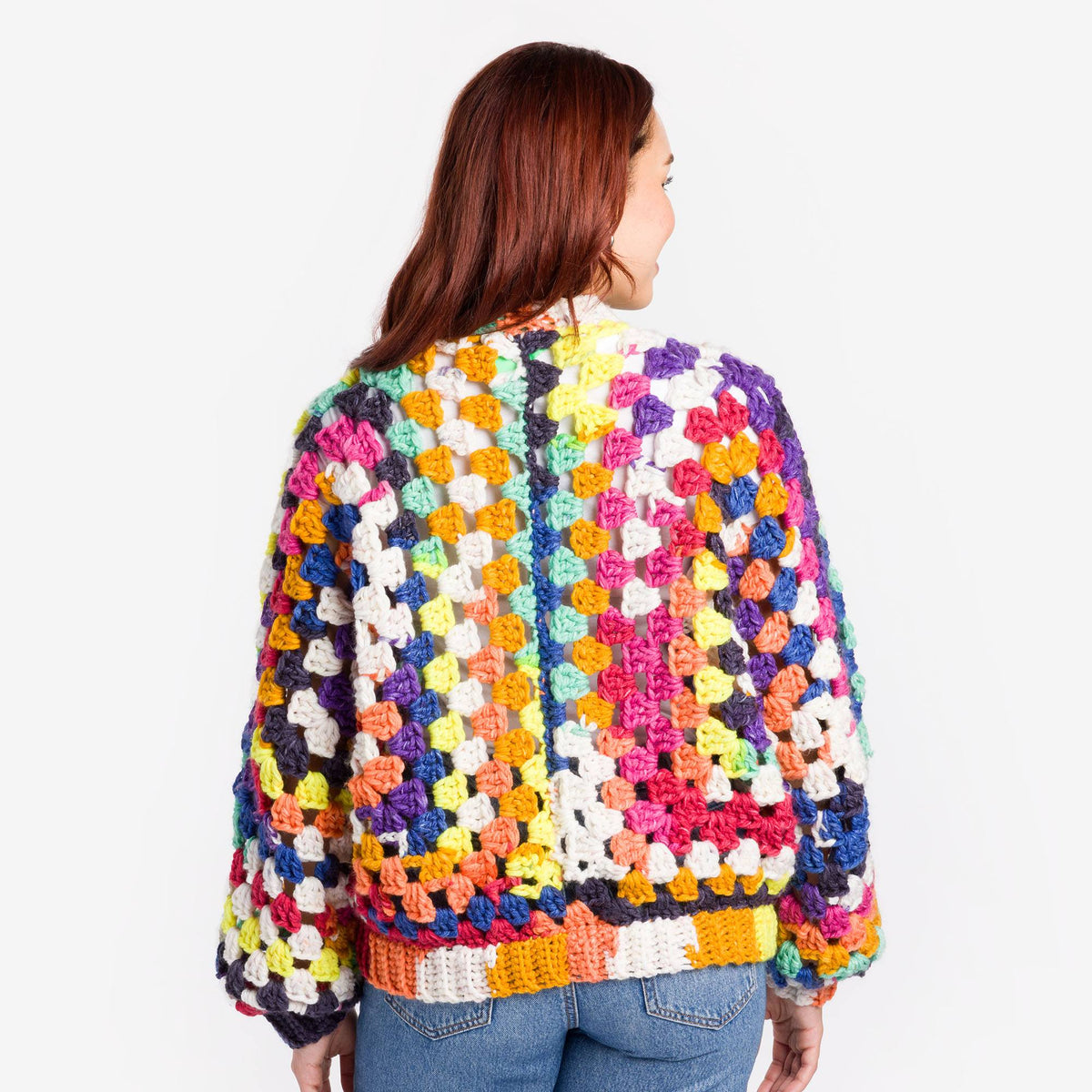 Crochet Hexi Pullover made using Caron yarn