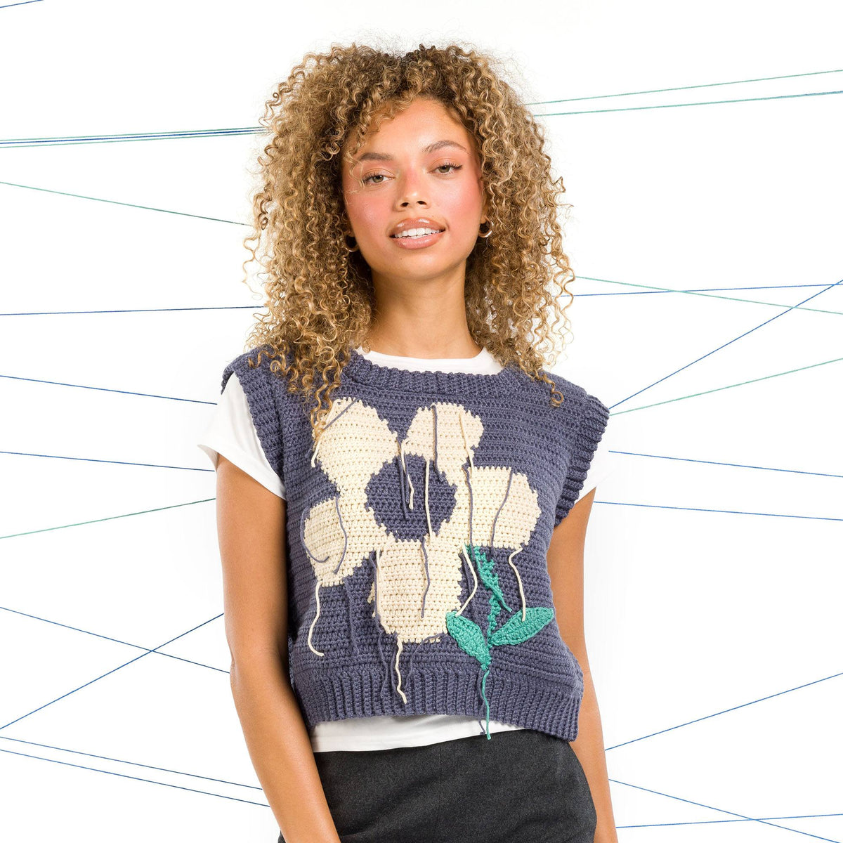 Crochet Vest made in Caron Colorama Bamboo Blend Yarn