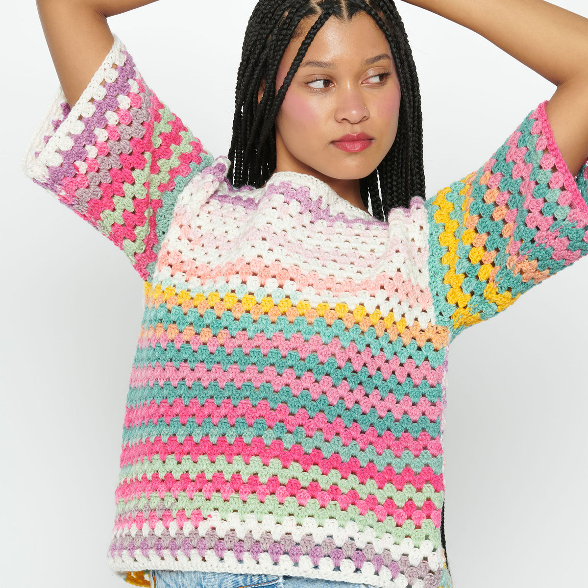 Crochet Top made in Caron Skinny Cakes Yarn