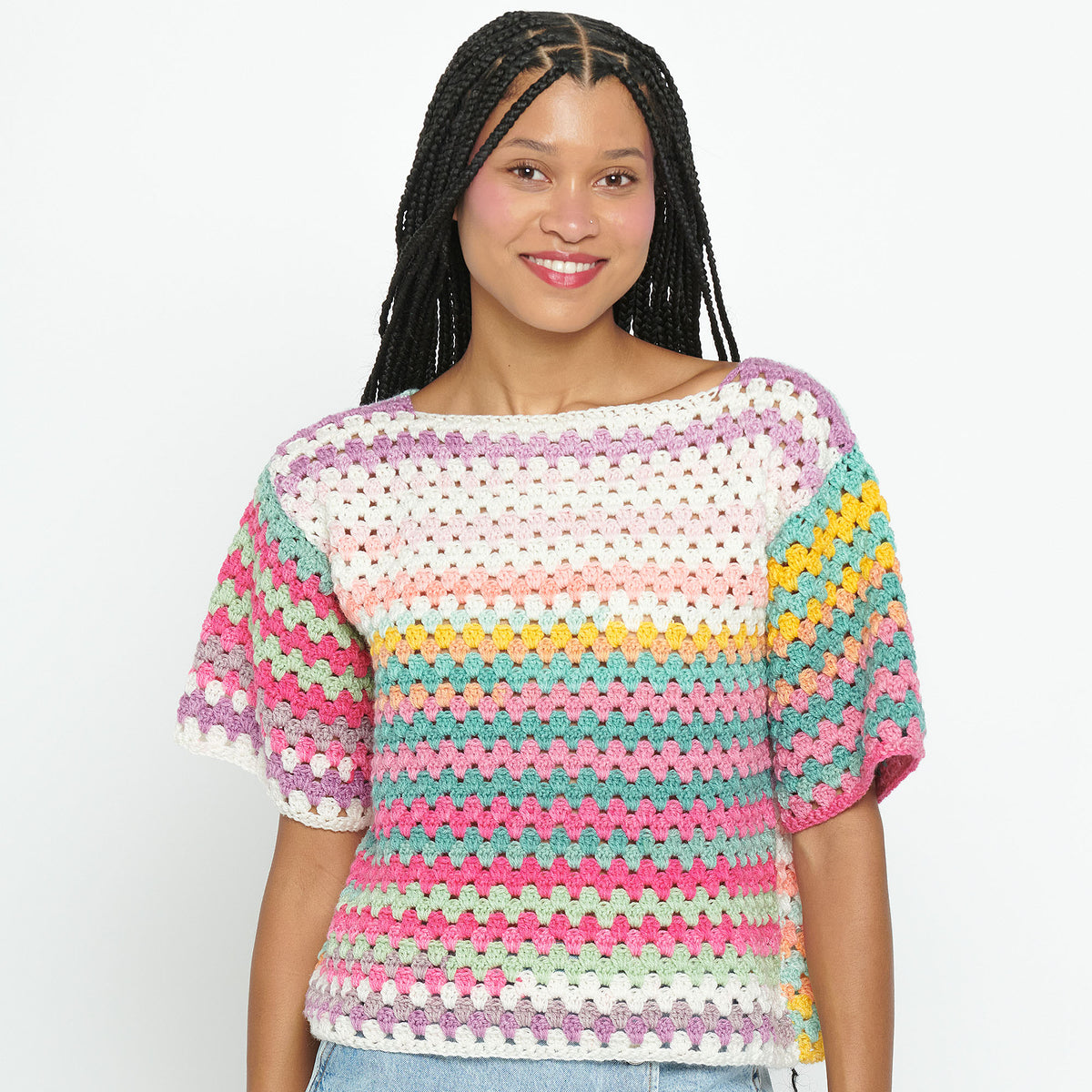 Crochet Top made in Caron Skinny Cakes Yarn