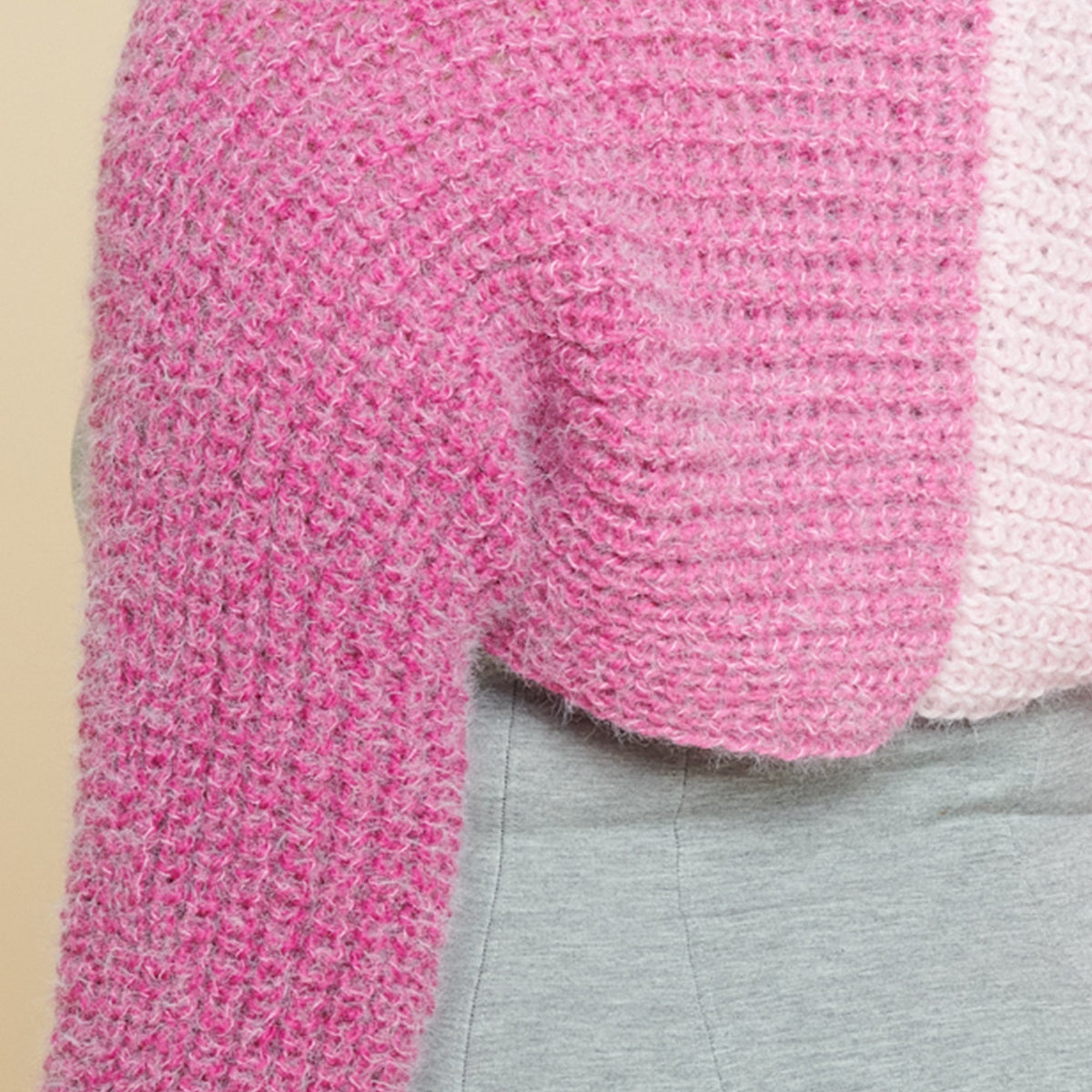 Knit Shrug made in Caron Colorama Halo Perfect Phasing Yarn