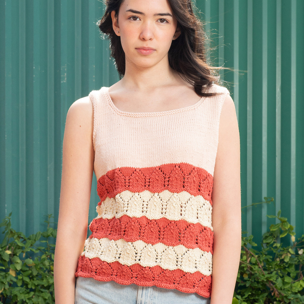 Knit Tank made in Caron Colorama Bamboo Blend Yarn