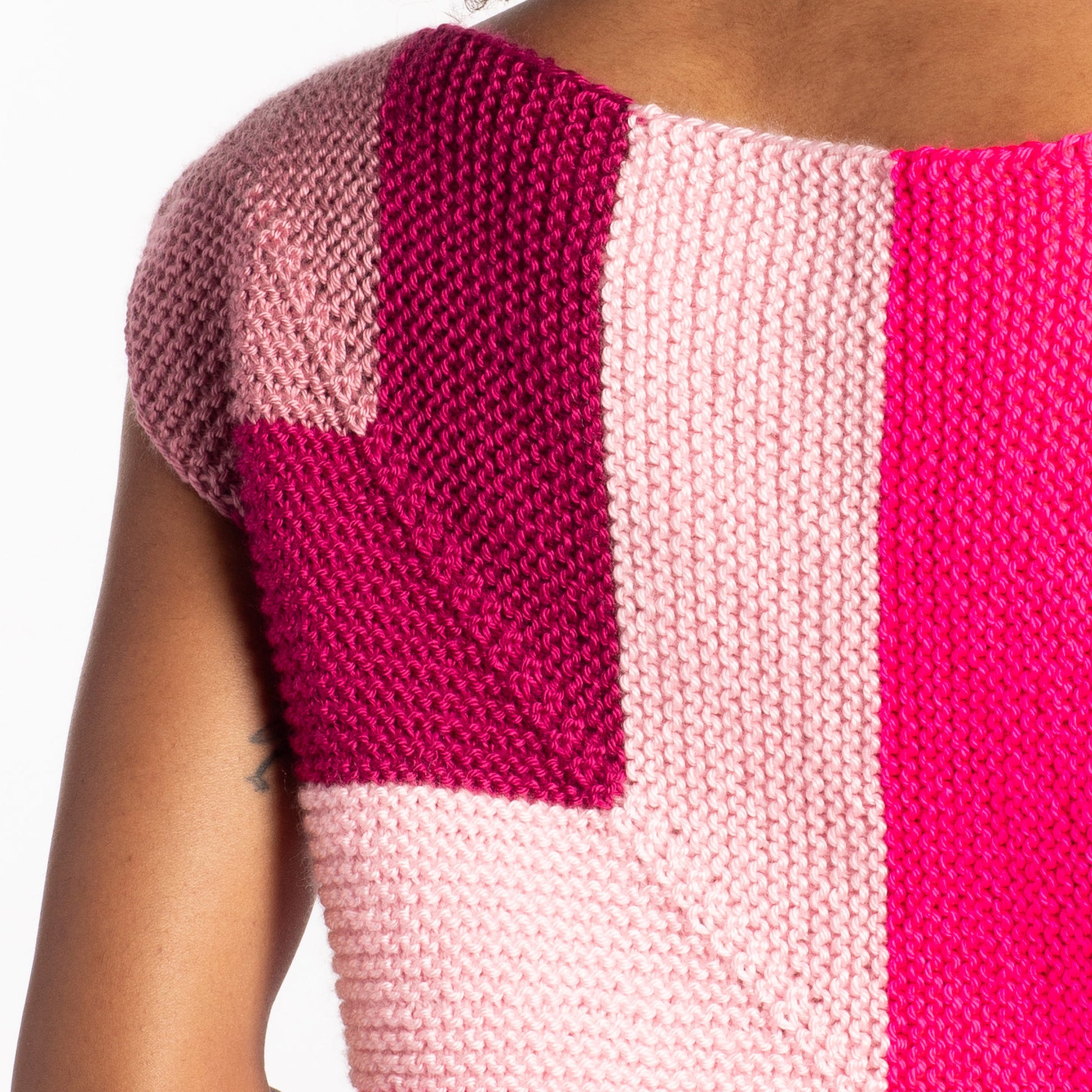 Free Caron Mitered Angled Knit Vest Pattern