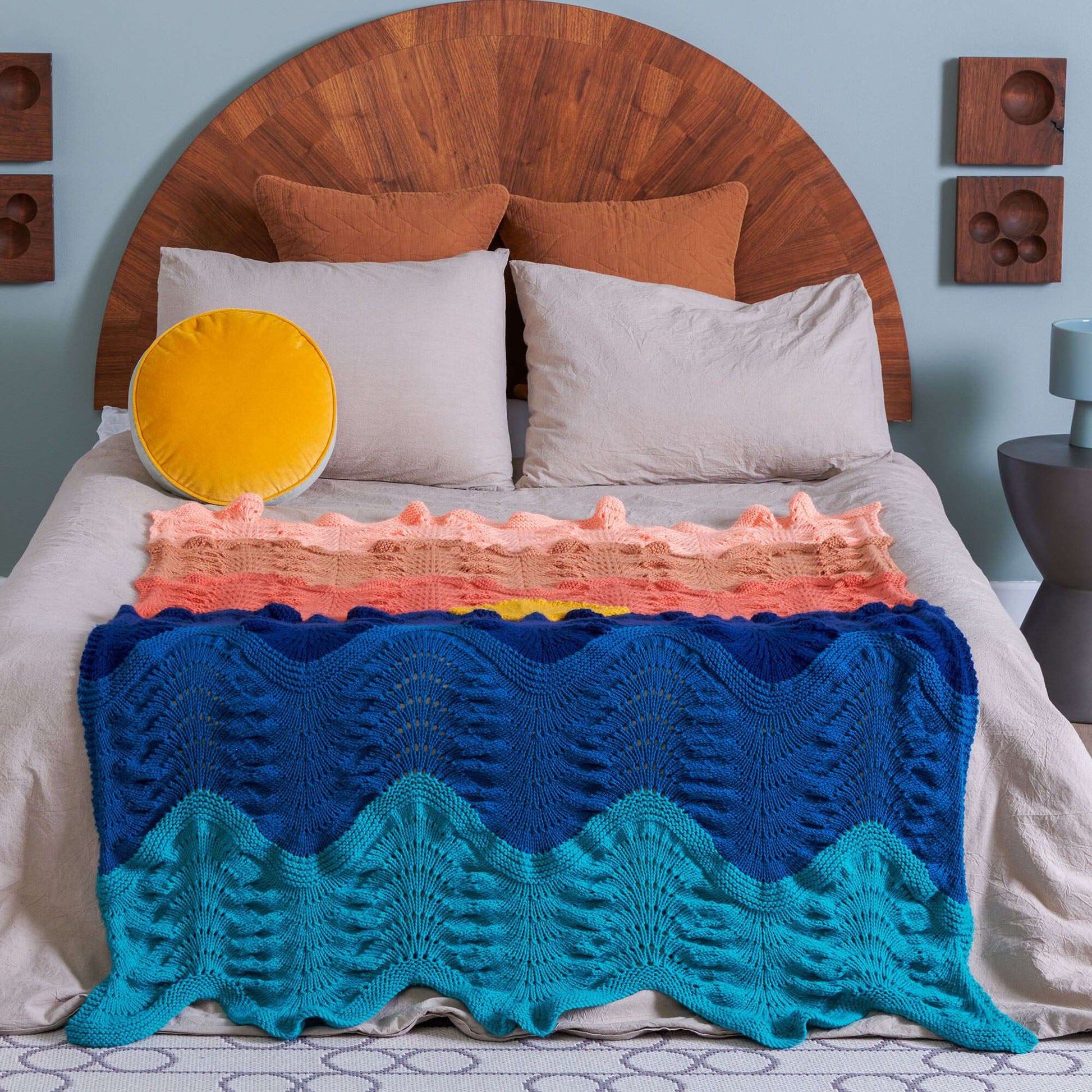 Free Caron Sunset Knit Blanket Pattern