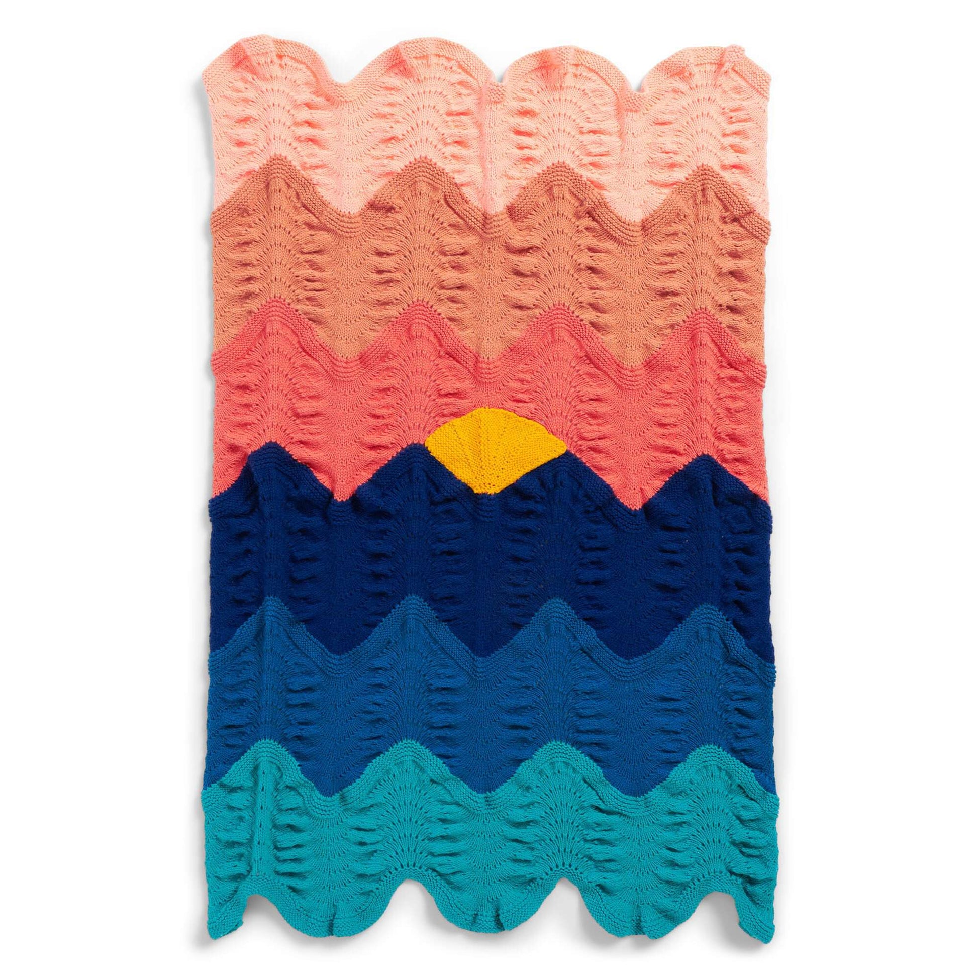 Free Caron Sunset Knit Blanket Pattern
