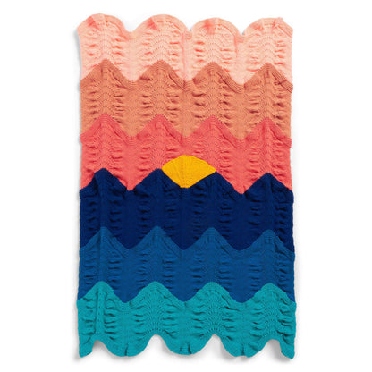 Caron Sunset Knit Blanket Knit  made in Caron One Pound  yarn