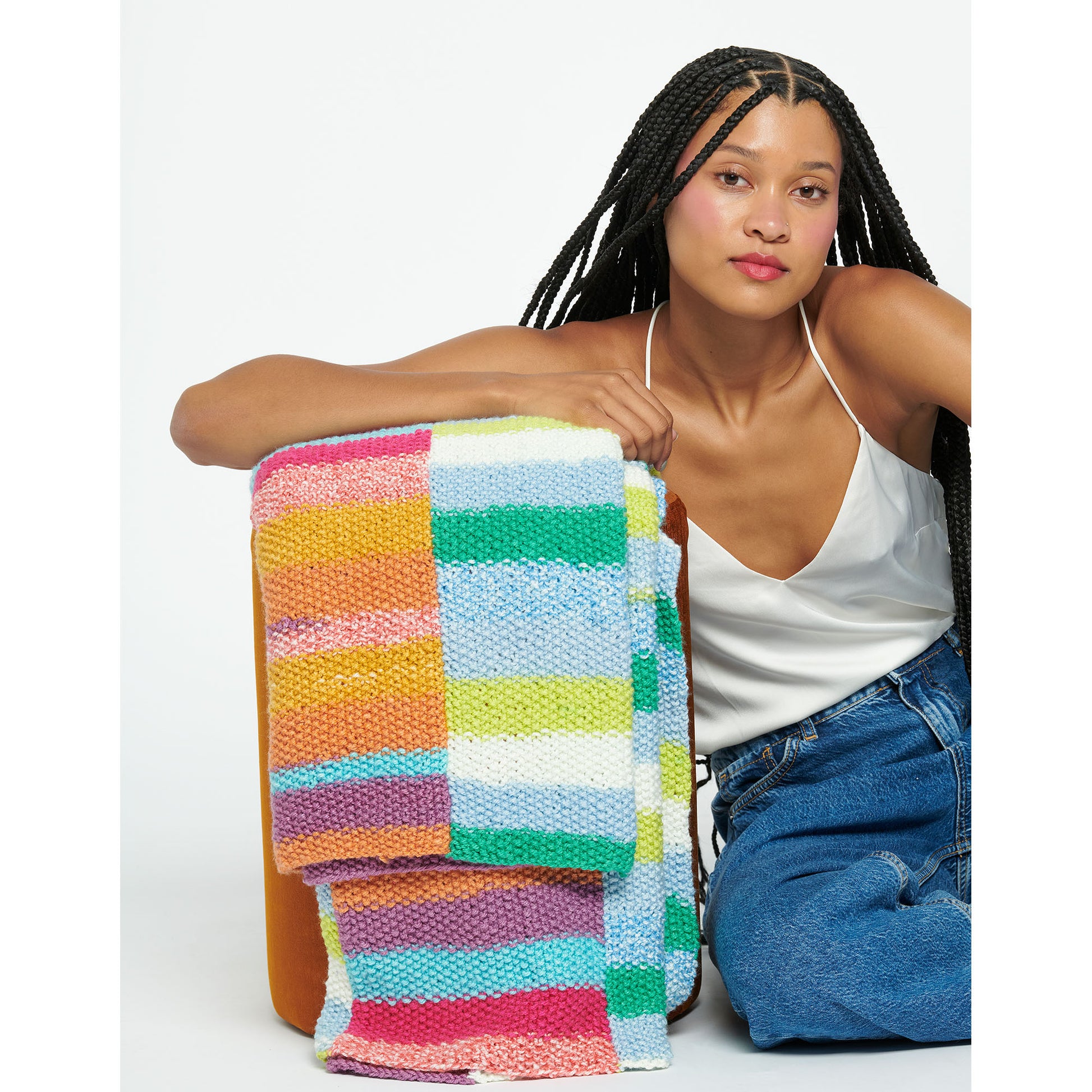 Free Caron Knit Beach Party Blanket Pattern