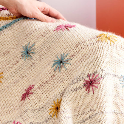 Caron Knit Spring Inspiration Blanket Knit Blanket made in Caron Jumbo Twirl Yarn