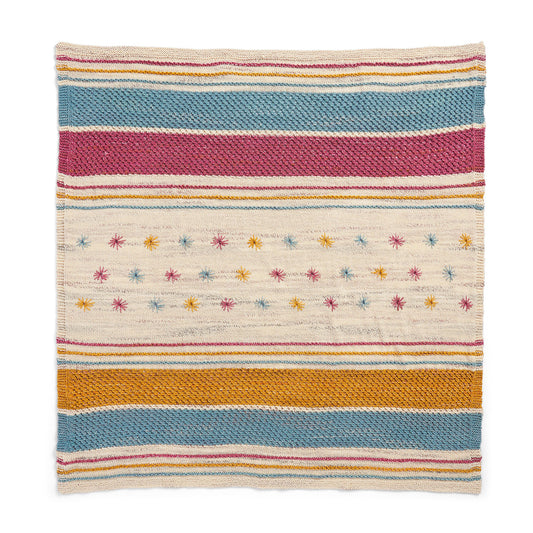 Knit Blanket made in Caron Jumbo Twirl Yarn