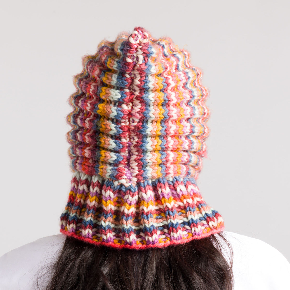 Double Brioche Stitch Knit Hood made using Caron yarn
