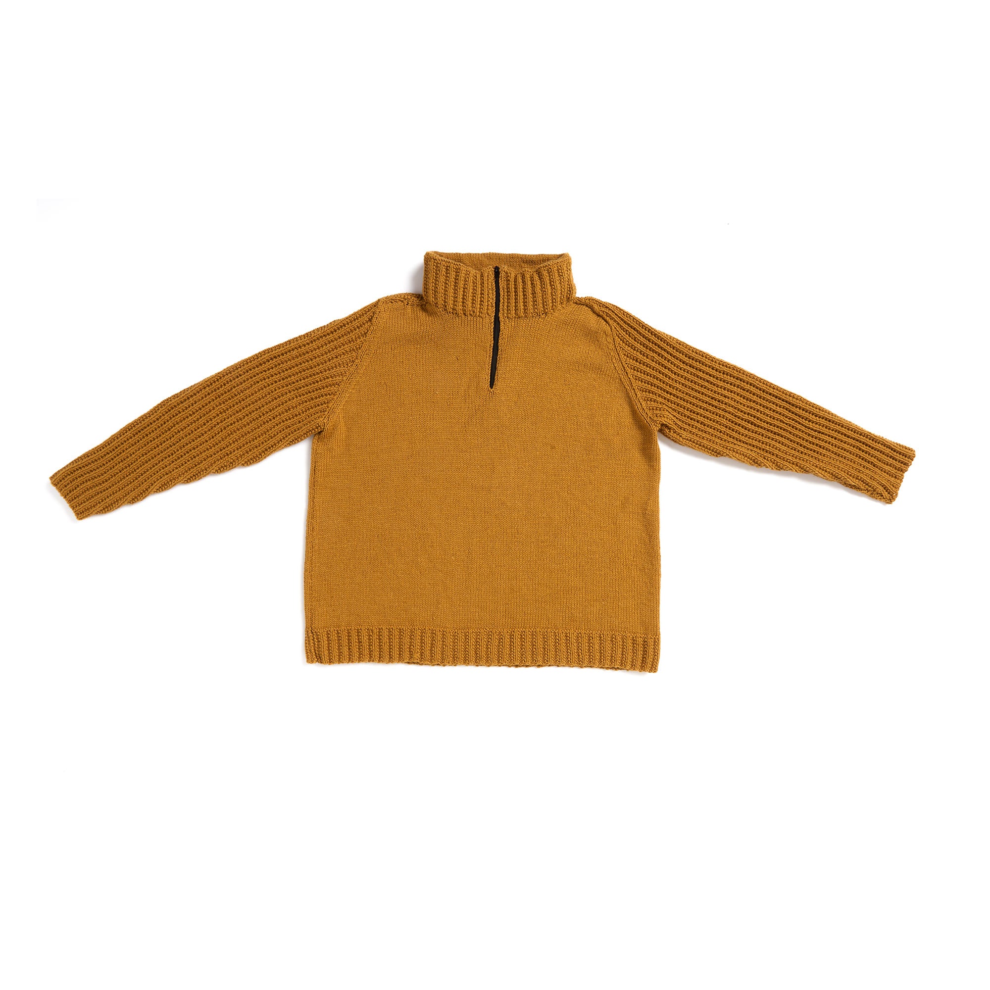 Free Intermediate Caron Saddle Shoulder Quarter Zip Knit Sweater