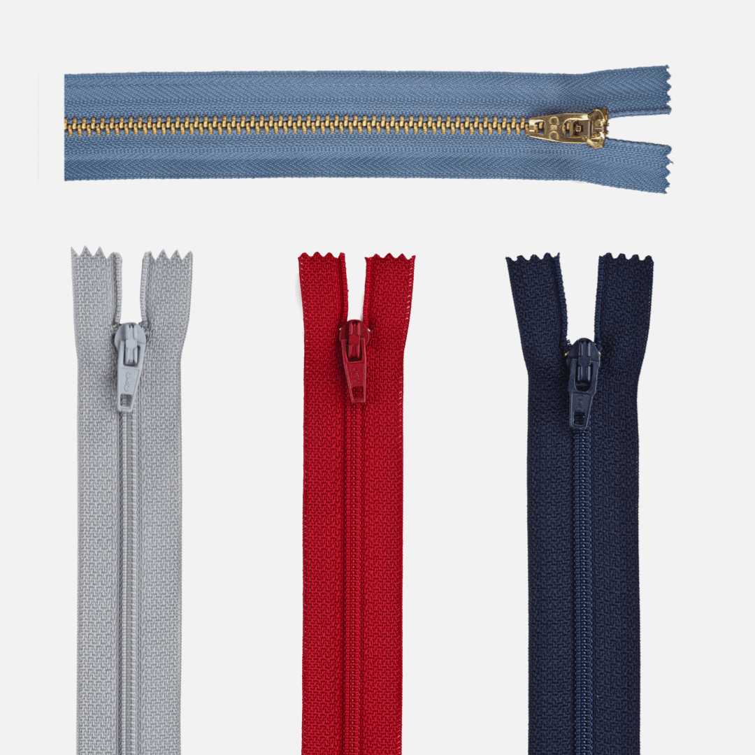 Coats & Clark brand's zippers on a white background.