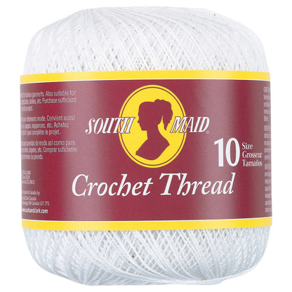 South Maid Crochet Thread, Size 10 White
