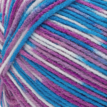 Red Heart Comfort Yarn - Clearance Shades White/Turq/Violet Print