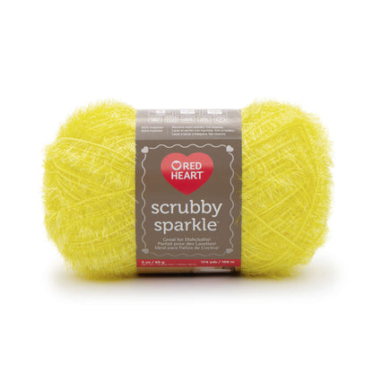 Red Heart Scrubby Sparkle Yarn - Discontinued Shades Lemon
