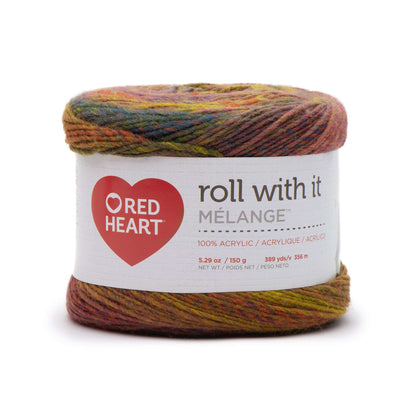 Red Heart Roll With It Melange Yarn - Discontinued shades Curtain Call