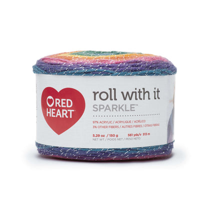Red Heart Roll With It Sparkle Yarn - Clearance shades Kaleidoscope