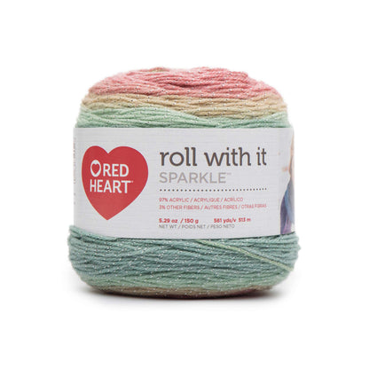 Red Heart Roll With It Sparkle Yarn - Clearance shades Pastel Paradise