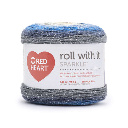 Red Heart Roll With It Sparkle Yarn - Clearance shades Lake House