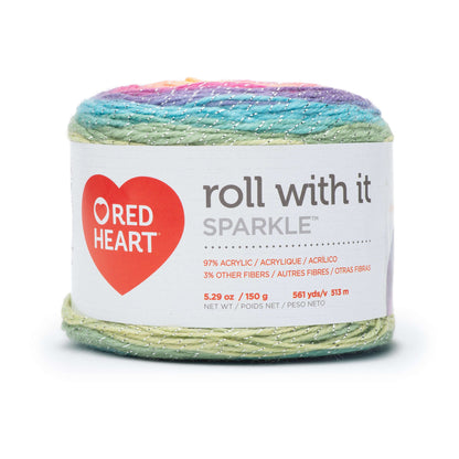 Red Heart Roll With It Sparkle Yarn - Clearance shades Magic