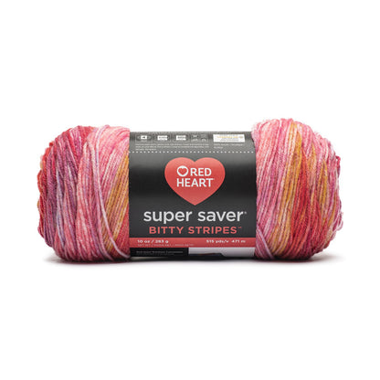 Red Heart Super Saver Bitty Stripes Yarn - Discontinued shades Pink Lemonade