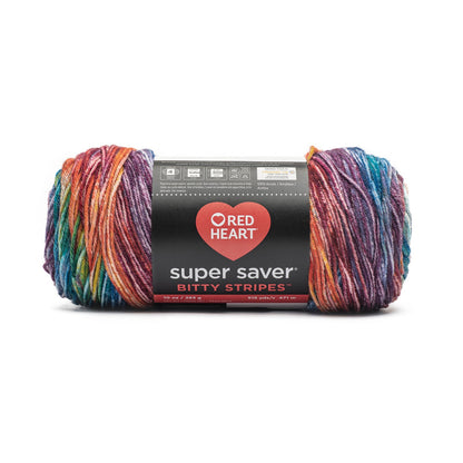 Red Heart Super Saver Bitty Stripes Yarn - Discontinued shades Crayon Box