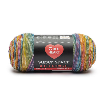 Red Heart Super Saver Bitty Stripes Yarn - Discontinued shades Rainbow