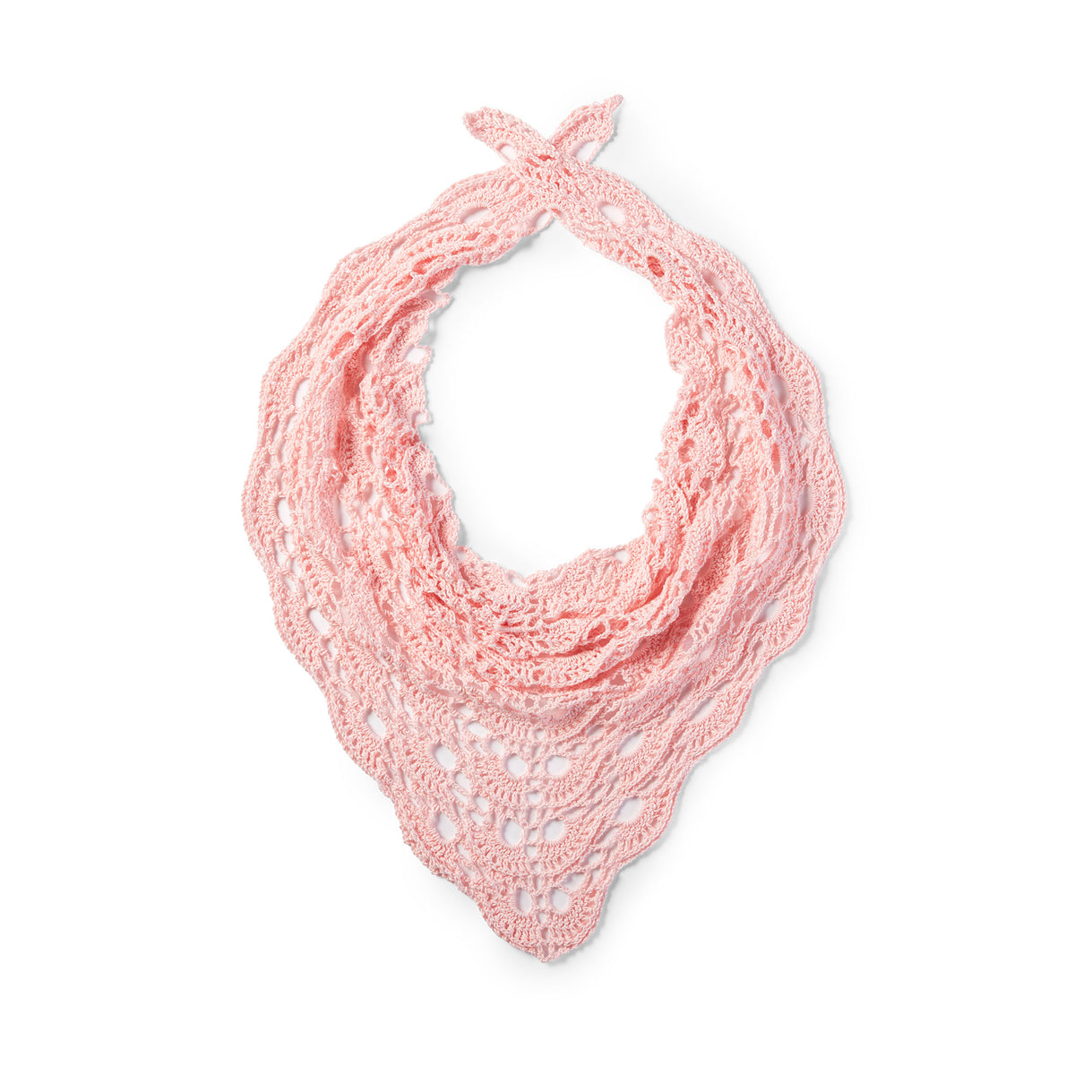 Crochet Shawl made in Patons Grace Yarn, Blush.