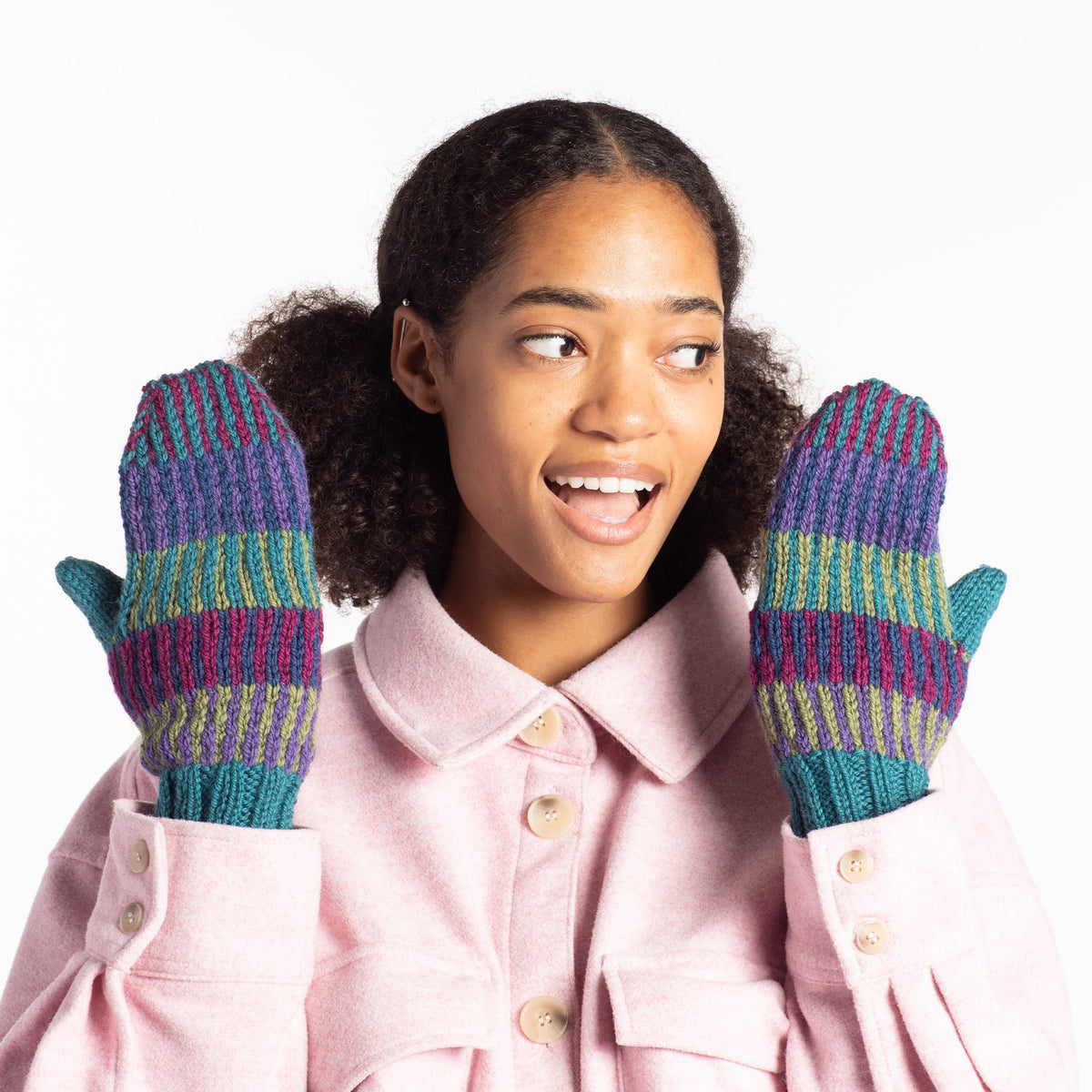 Knit Mittens made in Patons Classic Wool Worsted Yarn
