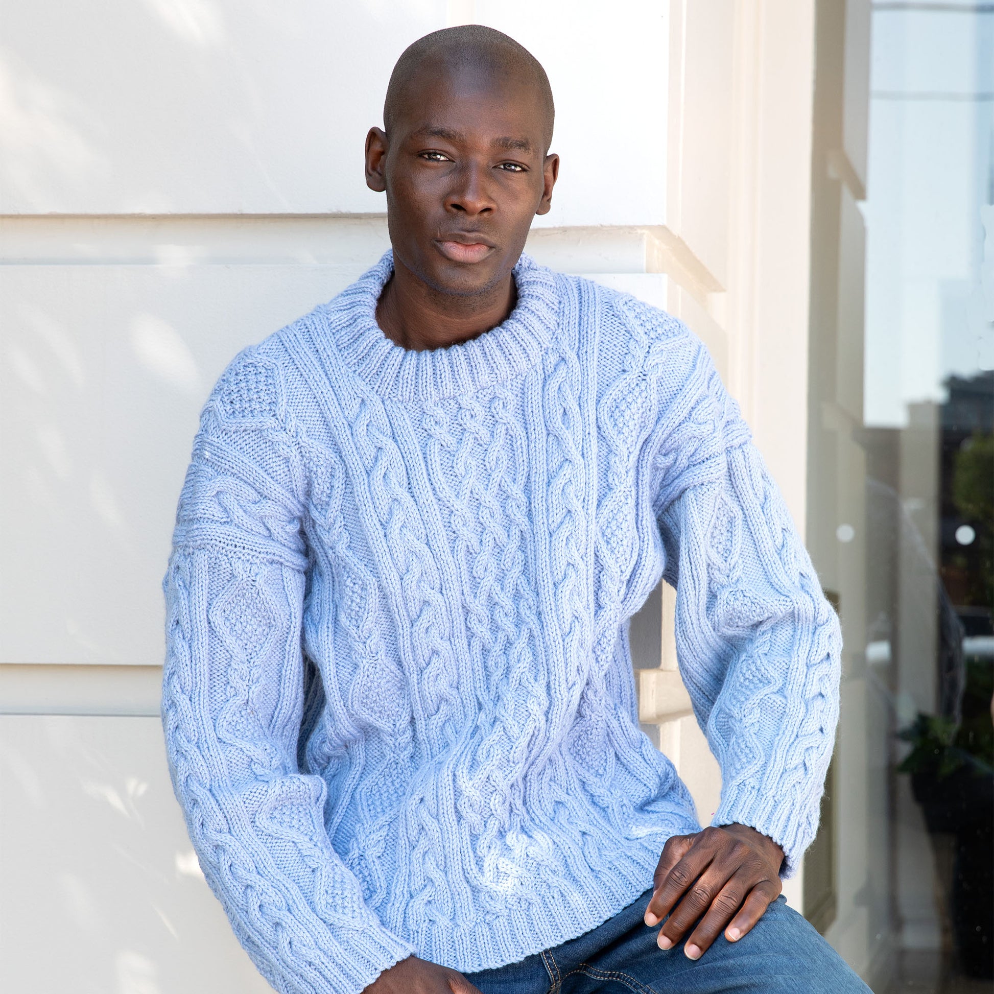 Free Patons Cable Knit Mock Neck Pullover Pattern