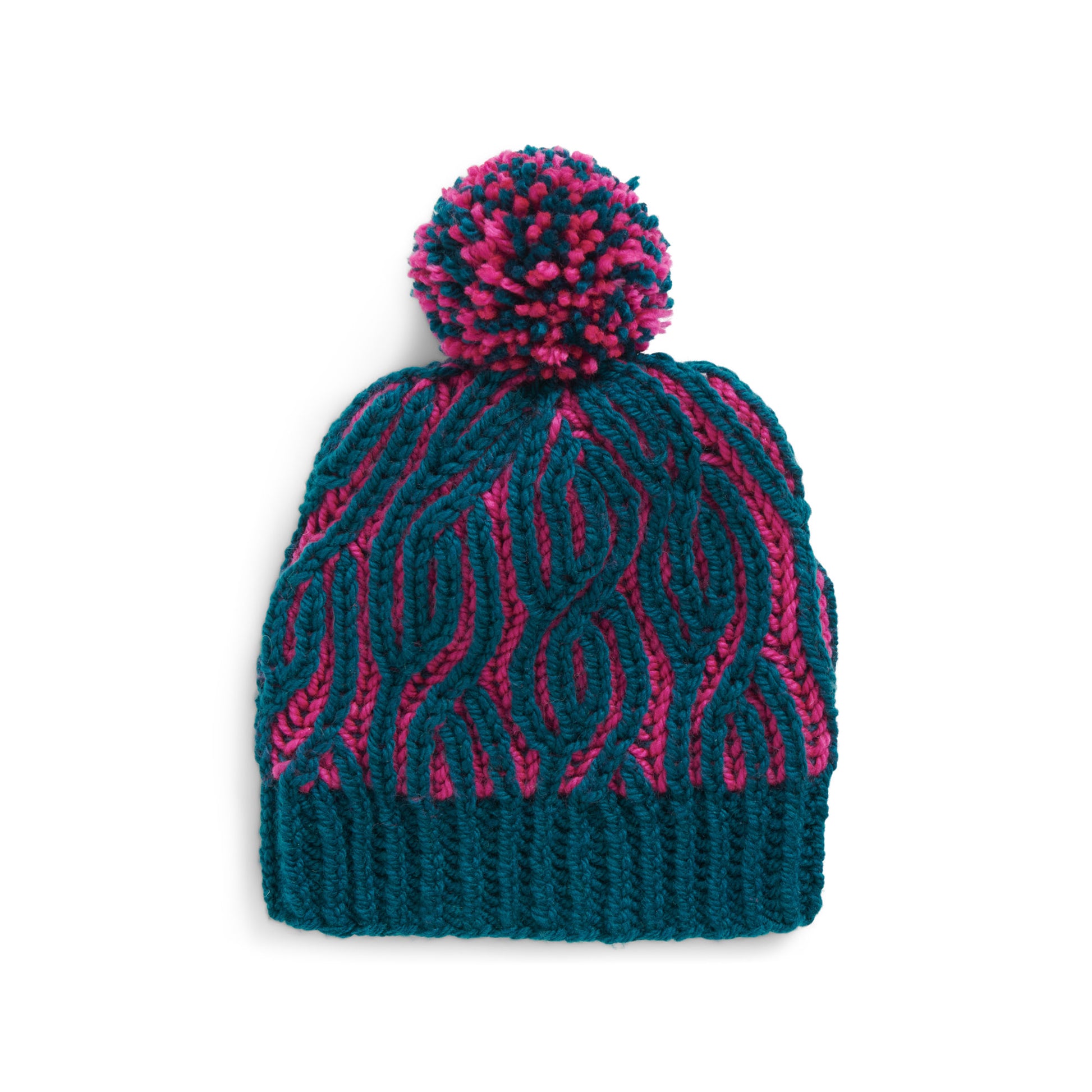 Free Patons Brioche Cables Knit Hat Pattern