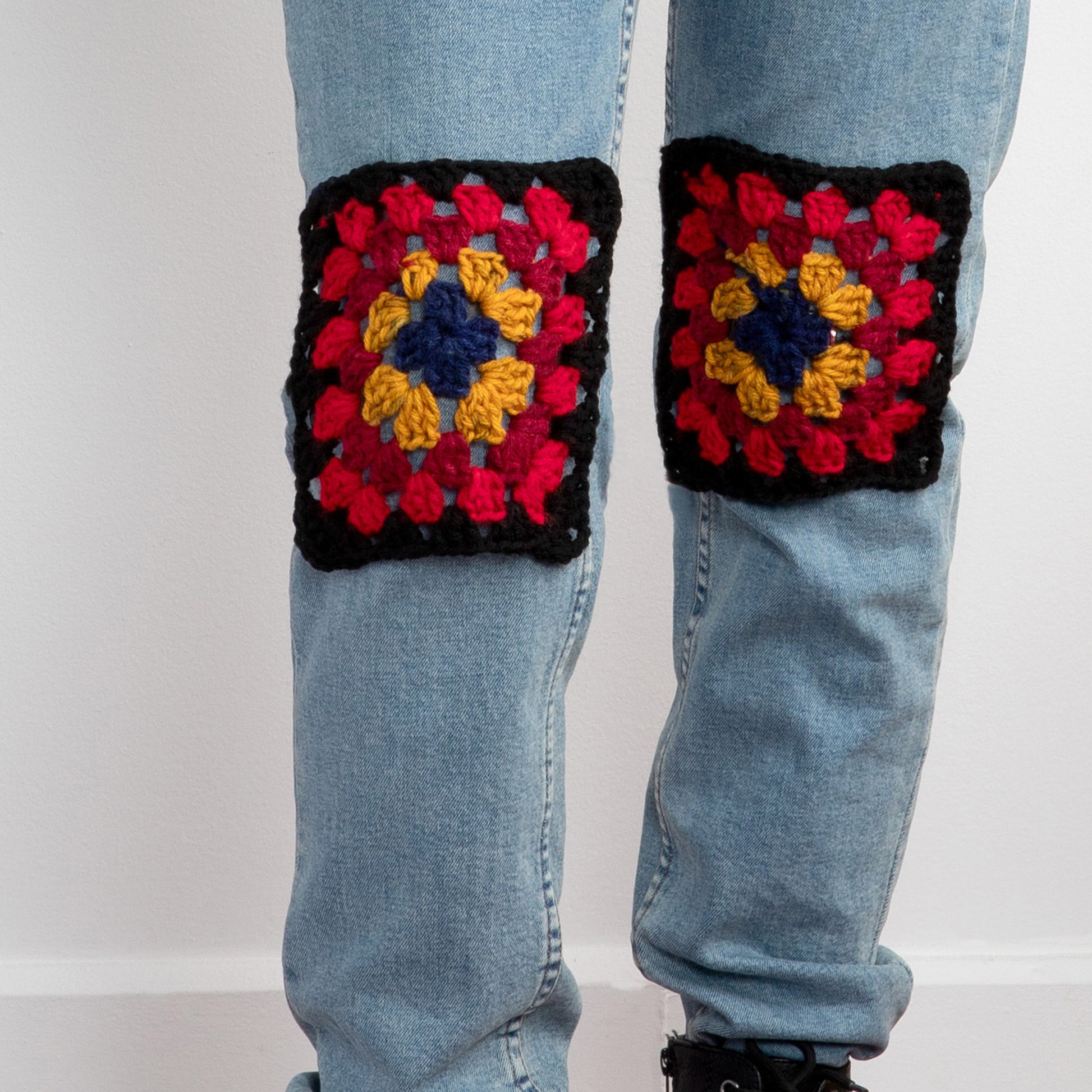 Free Red Heart Crochet Granny Knee Patch Pattern