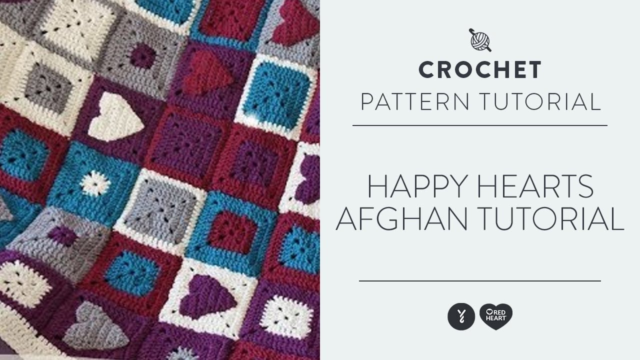 Red Heart Happy Hearts Afghan Crochet