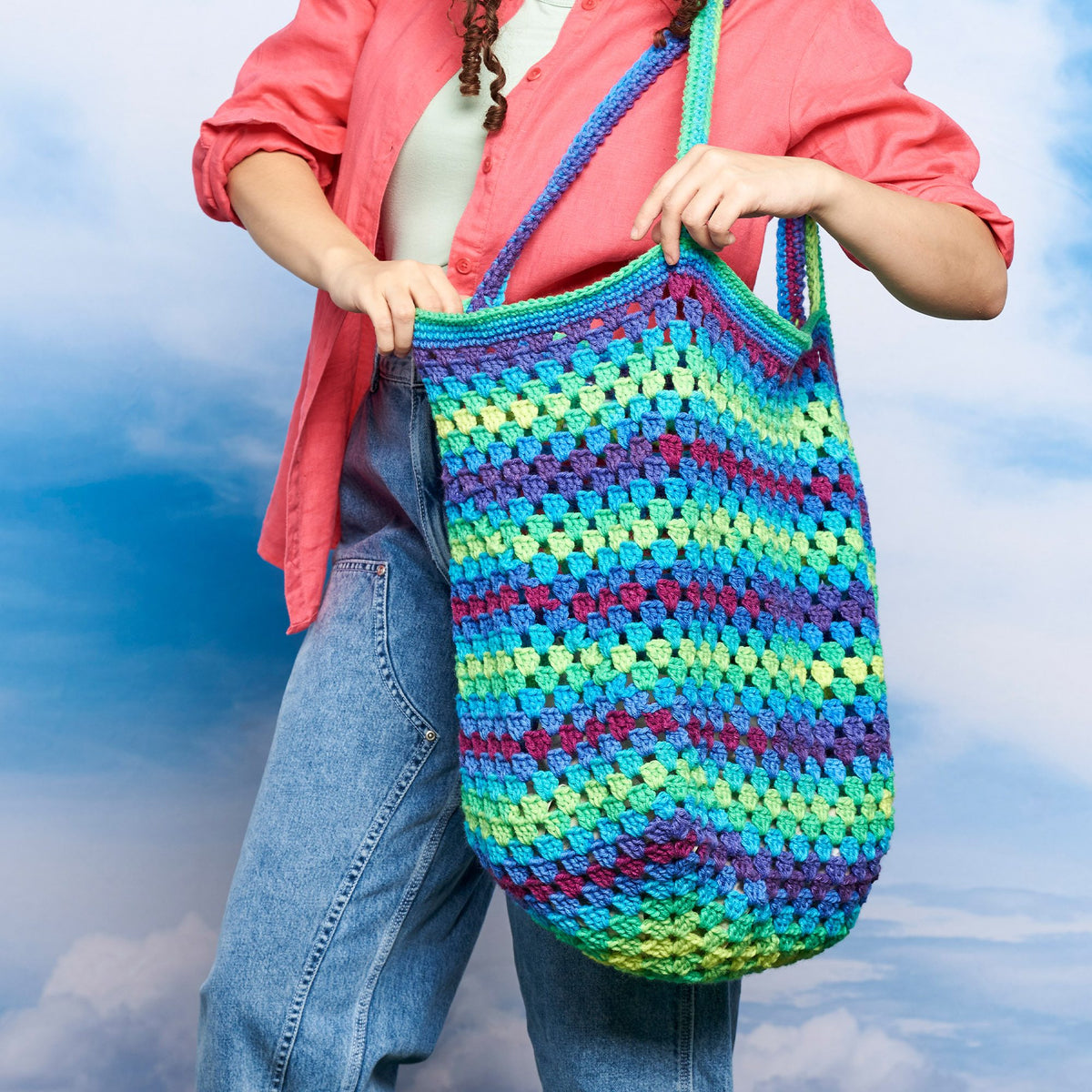 Crochet Tote Bag made in Red Heart Yarn