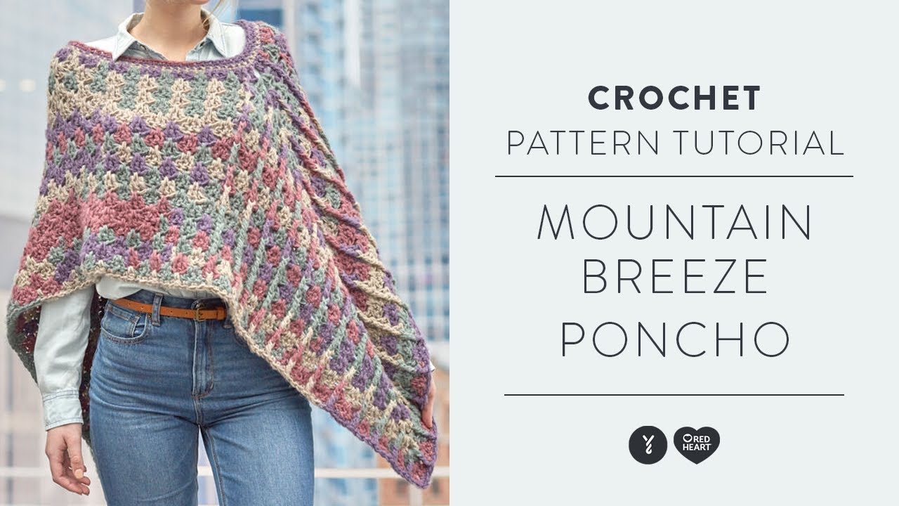 Red Heart Mountain Breeze Poncho Crochet