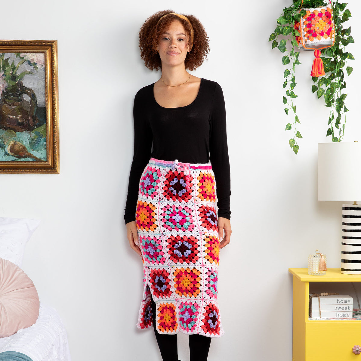 Crochet Skirt made in Red Heart All in One Granny Square Yarn