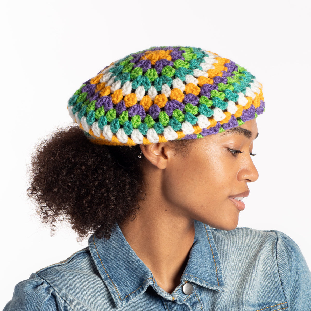 Crochet Beret made in Red Heart Yarn