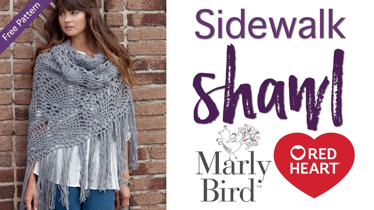 Red Heart Sidewalk Shawl Crochet