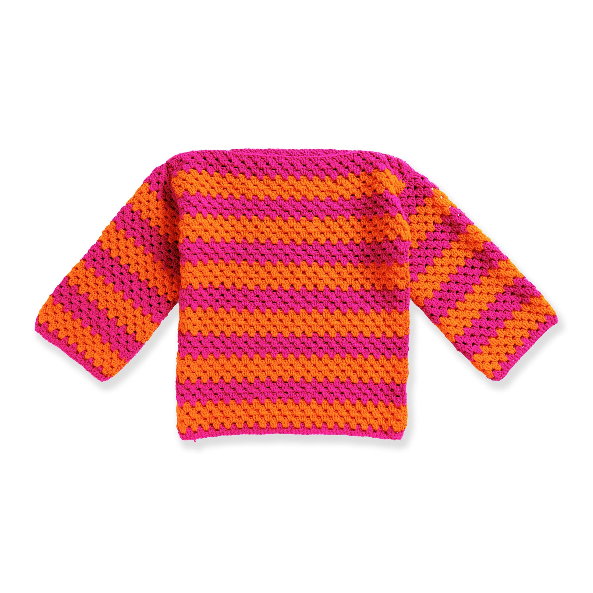 Free Red Heart Bright Stripes Crochet Sweater Pattern