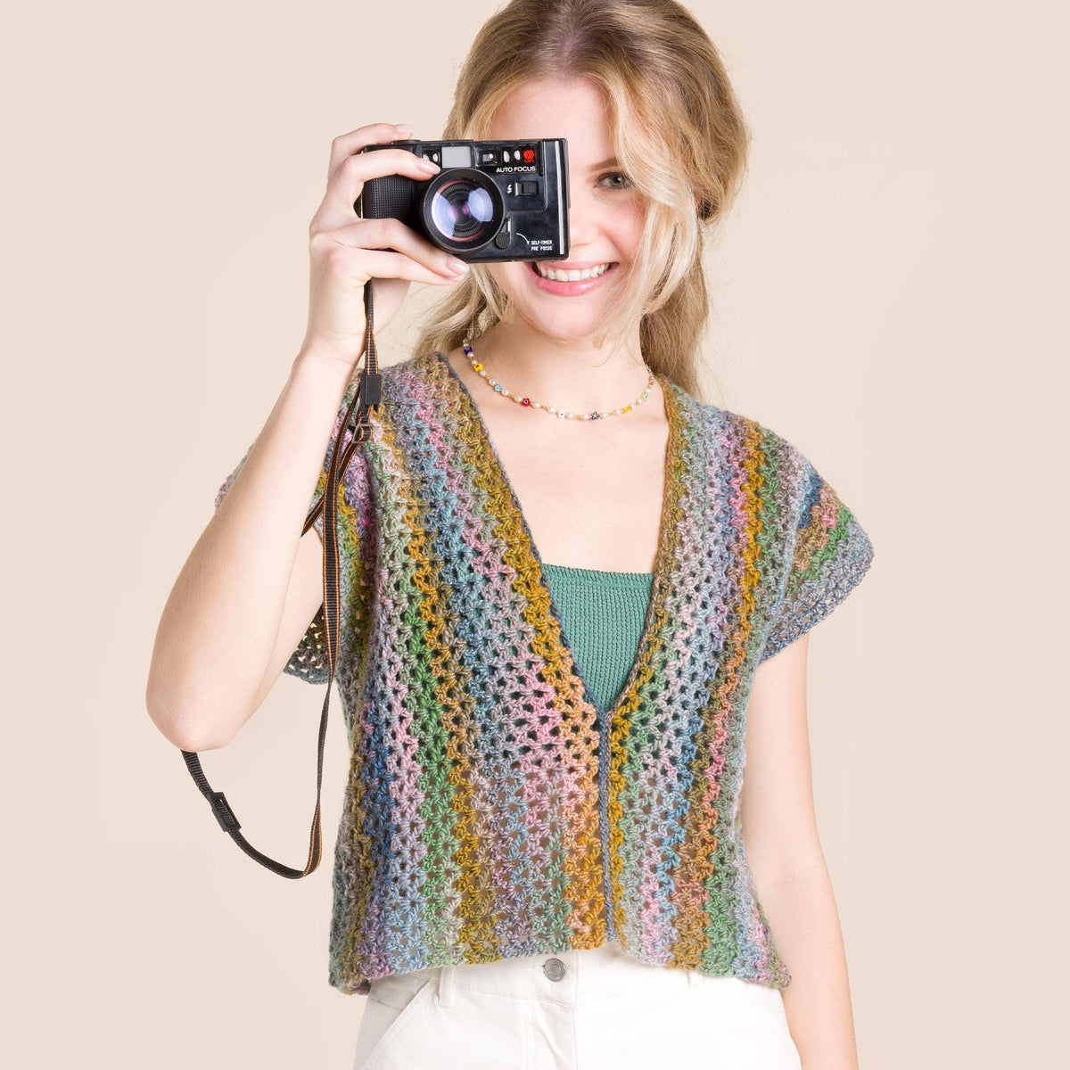 Crochet Vest made in Red Heart Yarn