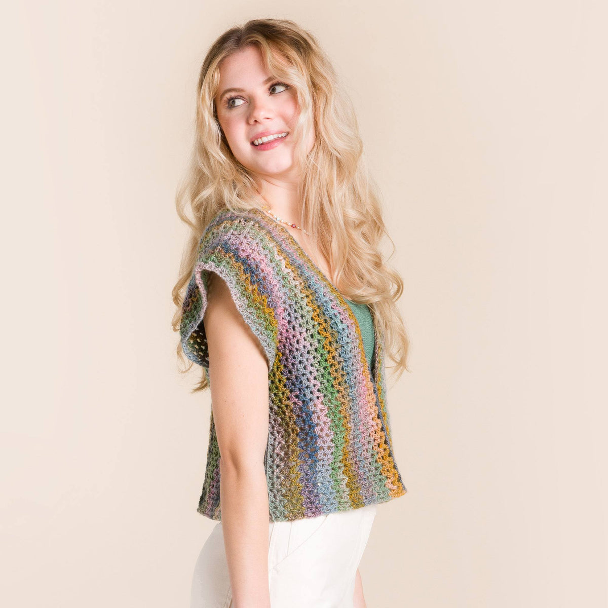 Crochet Vest made in Red Heart Yarn