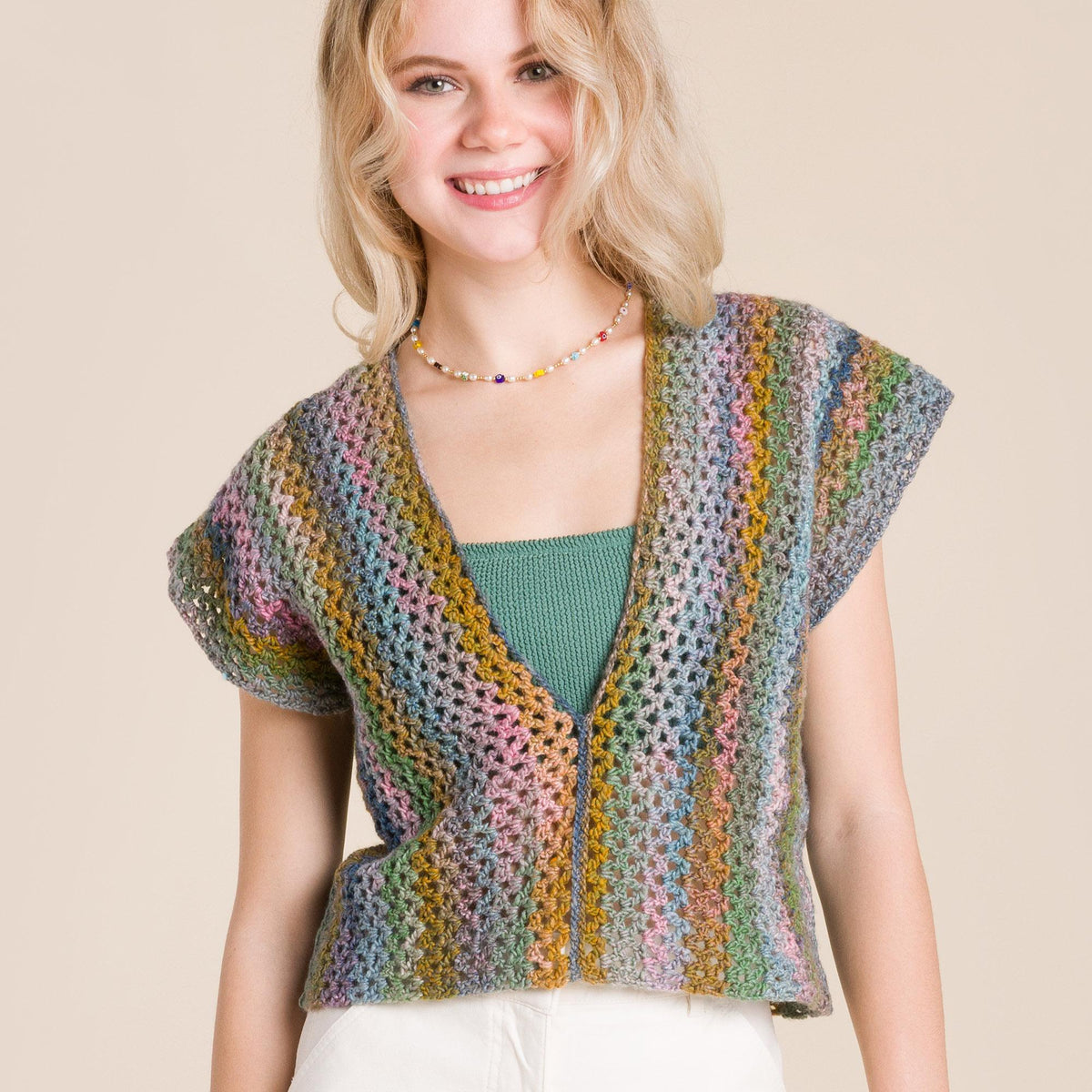 Crochet Vest made in Red Heart Yarn