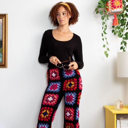 Red Heart Crochet Smarty Pants Crochet Pant made in Red Heart All in One Granny Square Yarn