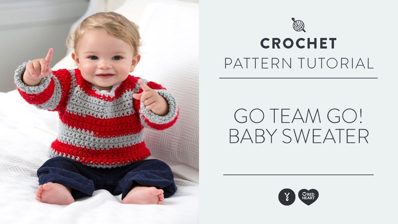 Red Heart Go Team Go! Baby Sweater Crochet